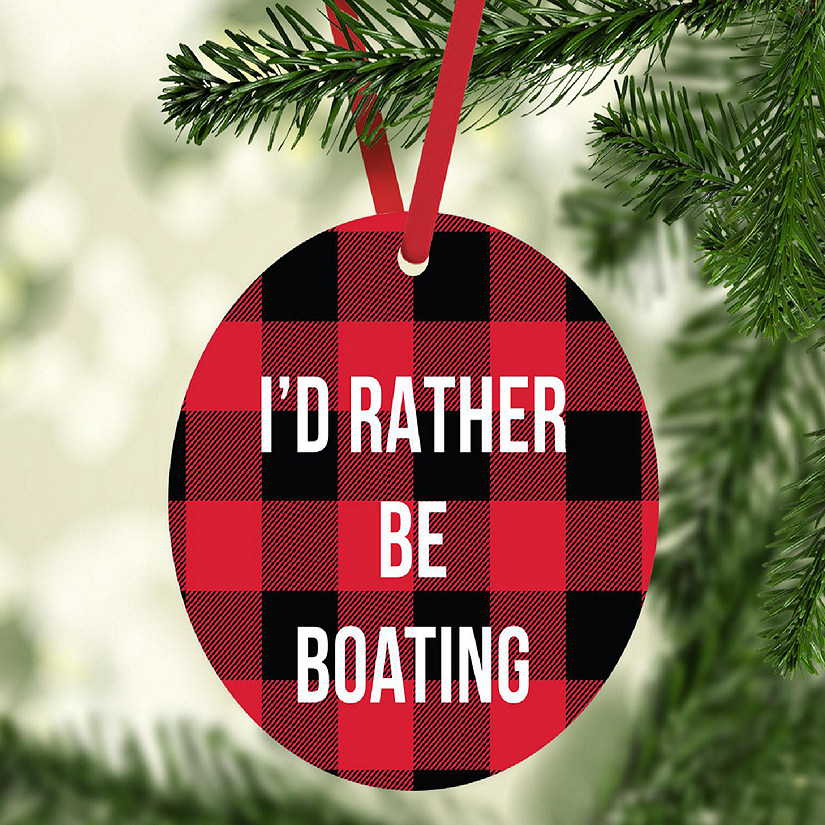 MDF Wood Ornament  Rather Be Boating Image