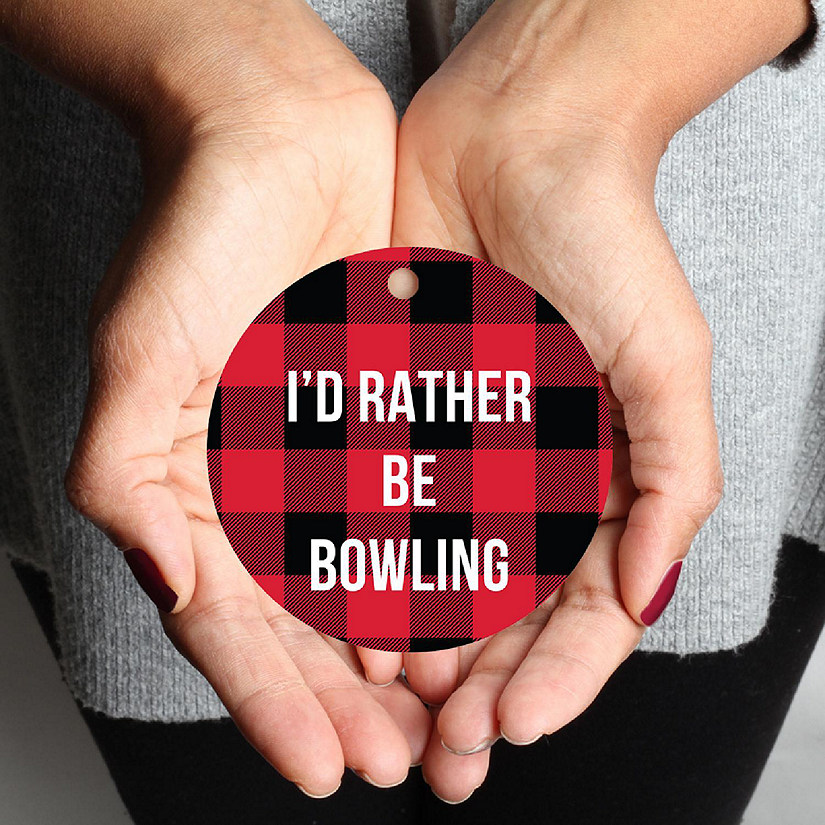 MDF Wood Ornament  Rather Be Bowling Image
