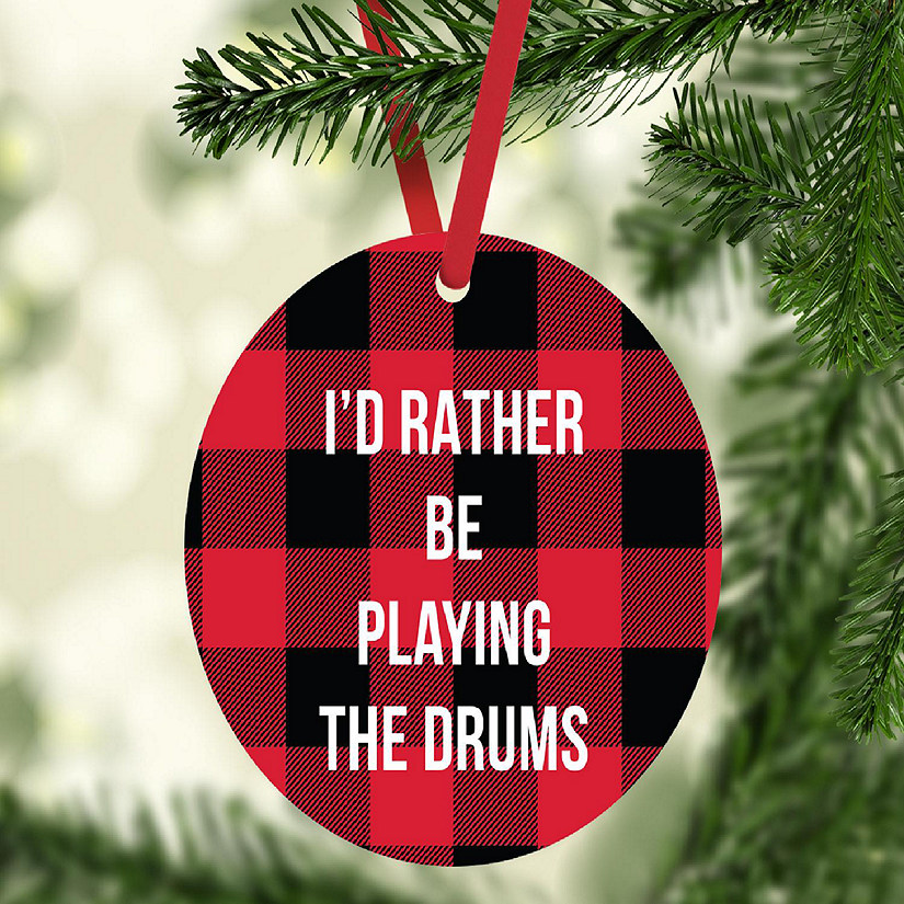 MDF Wood Ornament  Rather Be Drumming Image