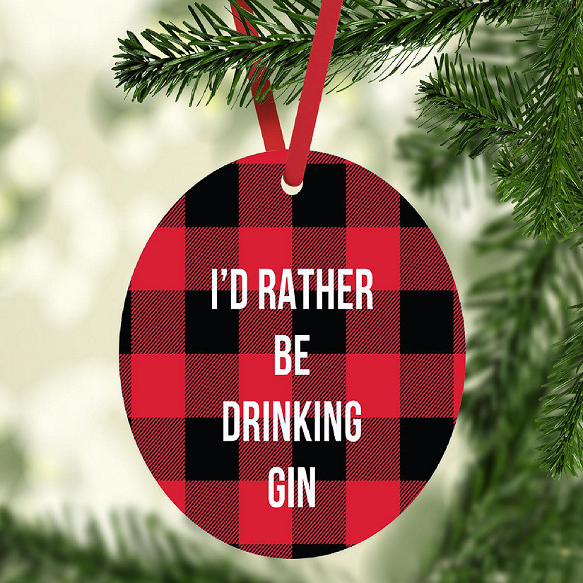 MDF Wood Ornament  Rather Be Gin Image