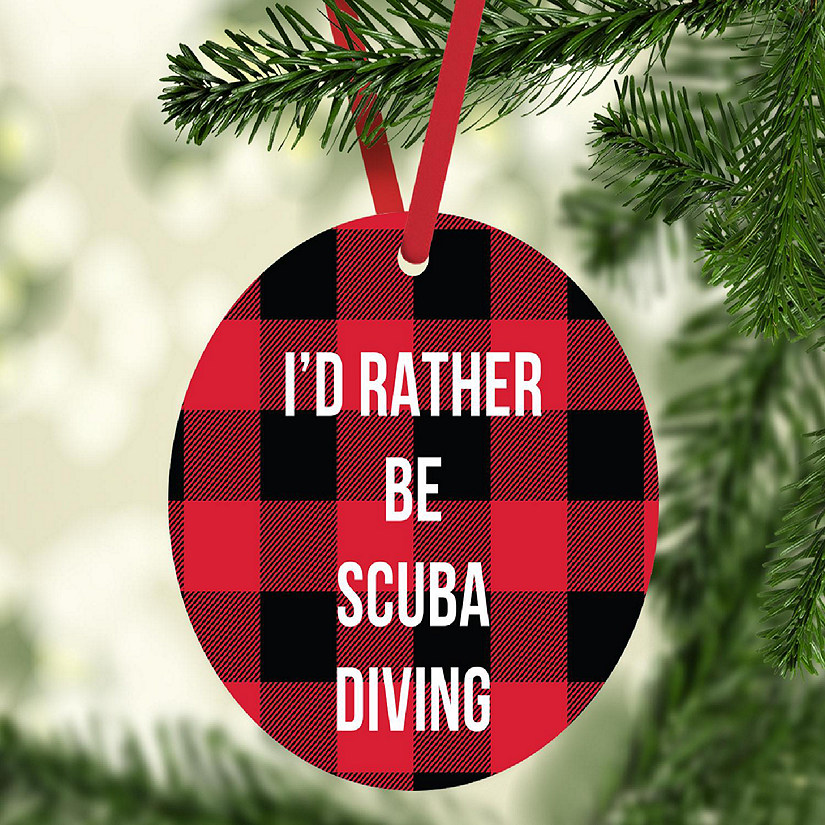 MDF Wood Ornament  Rather Be Scuba Image