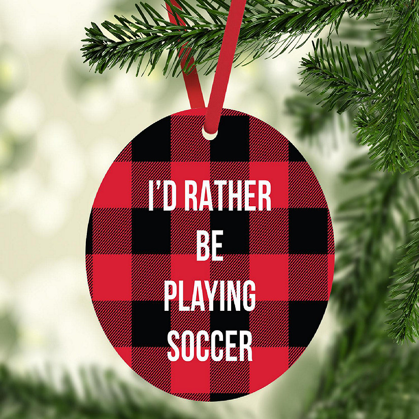MDF Wood Ornament  Rather Be Soccer Image