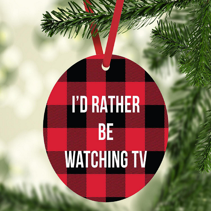 MDF Wood Ornament  Rather Be Watching TV Image