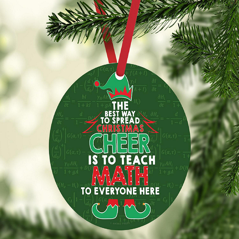 MDF Wood Ornament  Spread Math Cheer Image