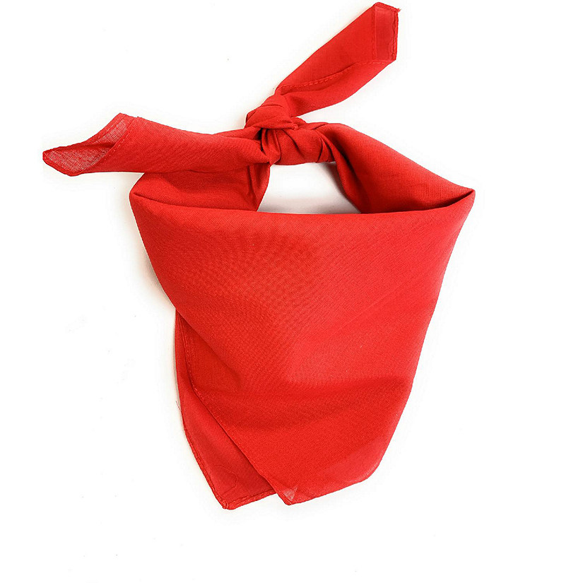 Mechaly 6 Pack Soft Polyester Scarves Neckerchief - Bulk Wholesale (Plain Red) Image