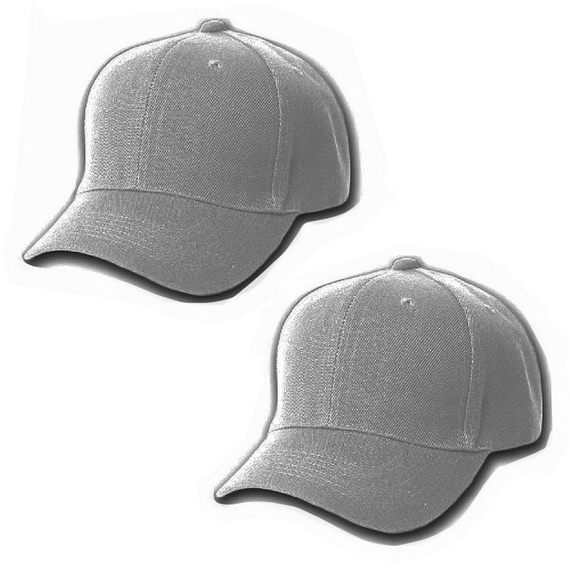 Mechaly Comfortable Solid Unisex Baseball Cap Hat - 2 Pack (Grey) Image