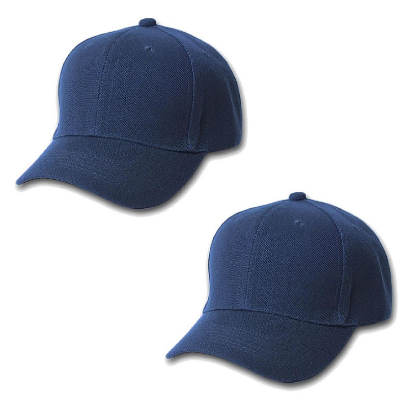 Mechaly Comfortable Solid Unisex Baseball Cap Hat - 2 Pack (Navy) Image