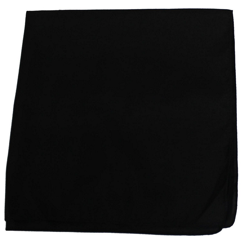 Mechaly Plain 100% Cotton X-Large Bandana - 27 x 27 Inches (Black) Image