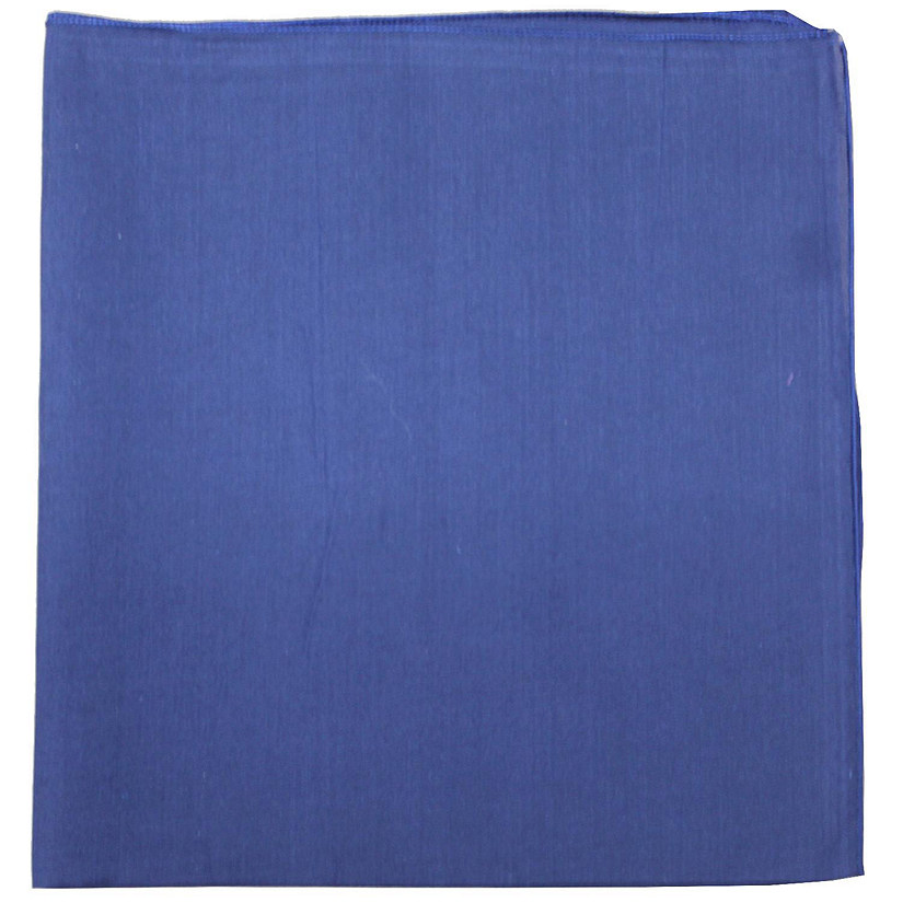 Mechaly Plain 100% Cotton X-Large Bandana - 27 x 27 Inches (Navy Blue) Image