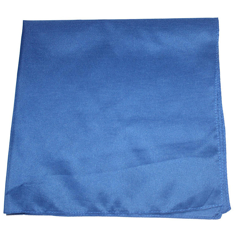 Mechaly Polyester Sewn Edges XL Solid Bandana - 27 x 27 Inches - 5 Pack (Royal Blue) Image