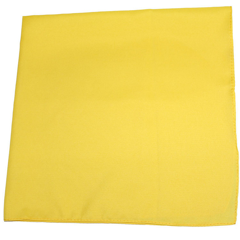 Mechaly Polyester Sewn Edges XL Solid Bandana - 27 x 27 Inches - 5 Pack (Yellow) Image