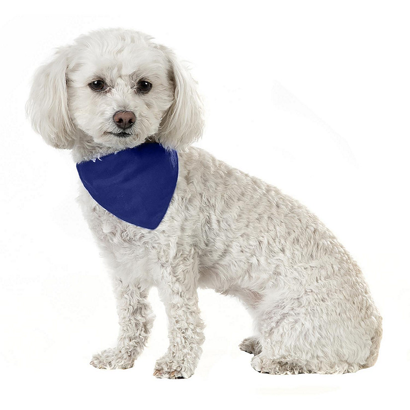 Mechaly Solid Cotton Dog Bandana Triangle Bibs - Small and Medium Pets (Blue) Image