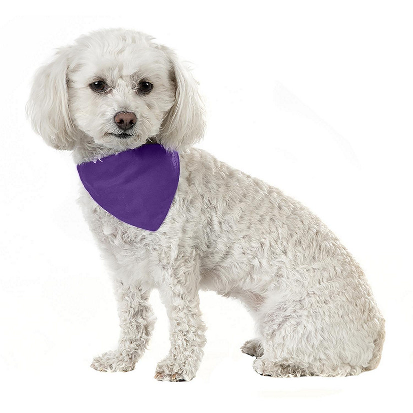 Mechaly Solid Cotton Dog Bandana Triangle Bibs - Small and Medium Pets (Purple) Image