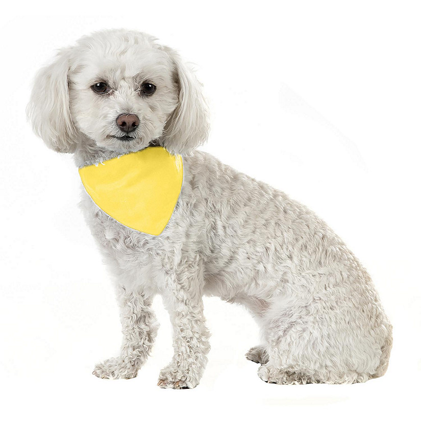 Mechaly Solid Cotton Dog Bandana Triangle Bibs - Small and Medium Pets (Yellow) Image