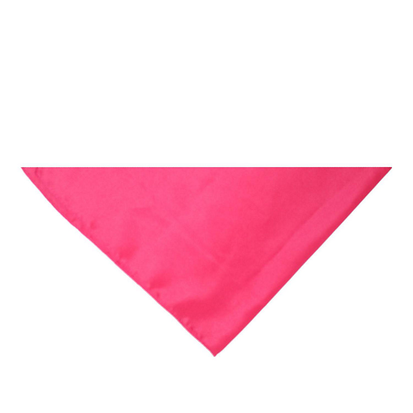 Mechaly Triangle Plain Cotton Bandanas - 7 Pack - Kerchiefs and Head Scarf (Hot Pink) Image