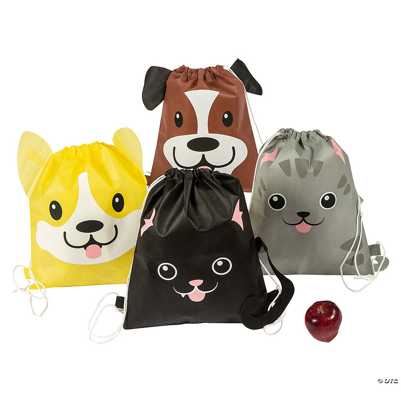 Medium Cat & Dog Drawstring Bags Image