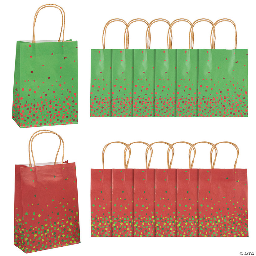 Medium Christmas Sprinkle Kraft Paper Gift Bags
