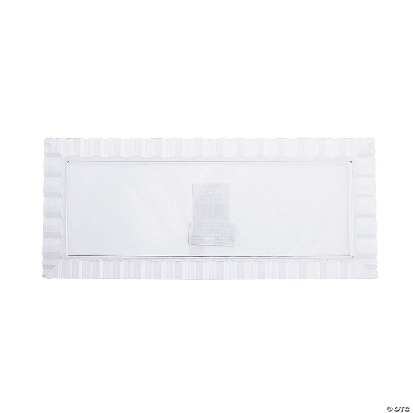 Medium Clear Decorative Plastic Tray with Wavy Edge Discontinued