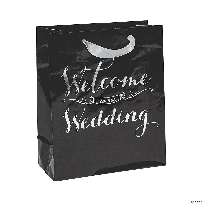 Medium Elegant Black Wedding Gift Bags Oriental Trading