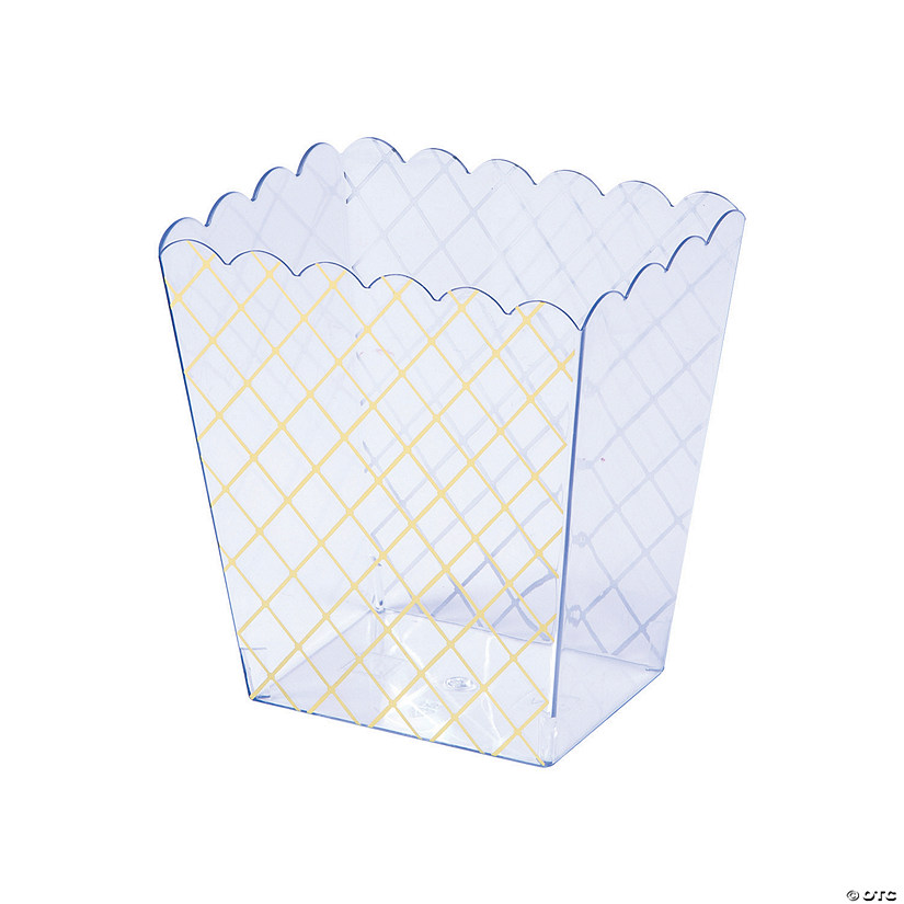 Medium Gold Lattice Scalloped Plastic Containers - 3 Pc. Image