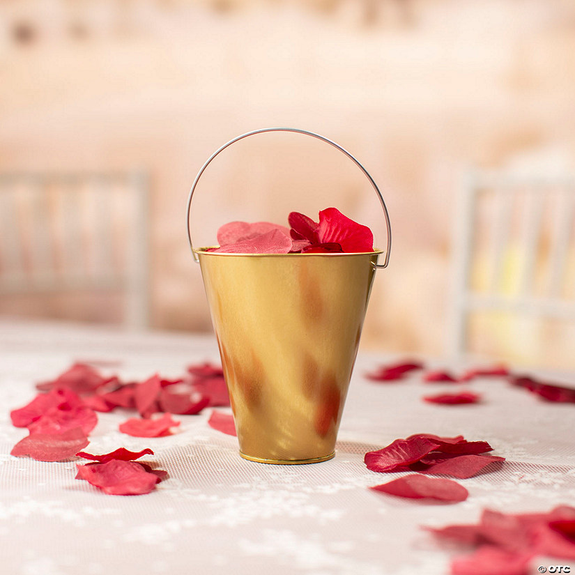 Medium Gold Metal Pails - 12 Pc. Image