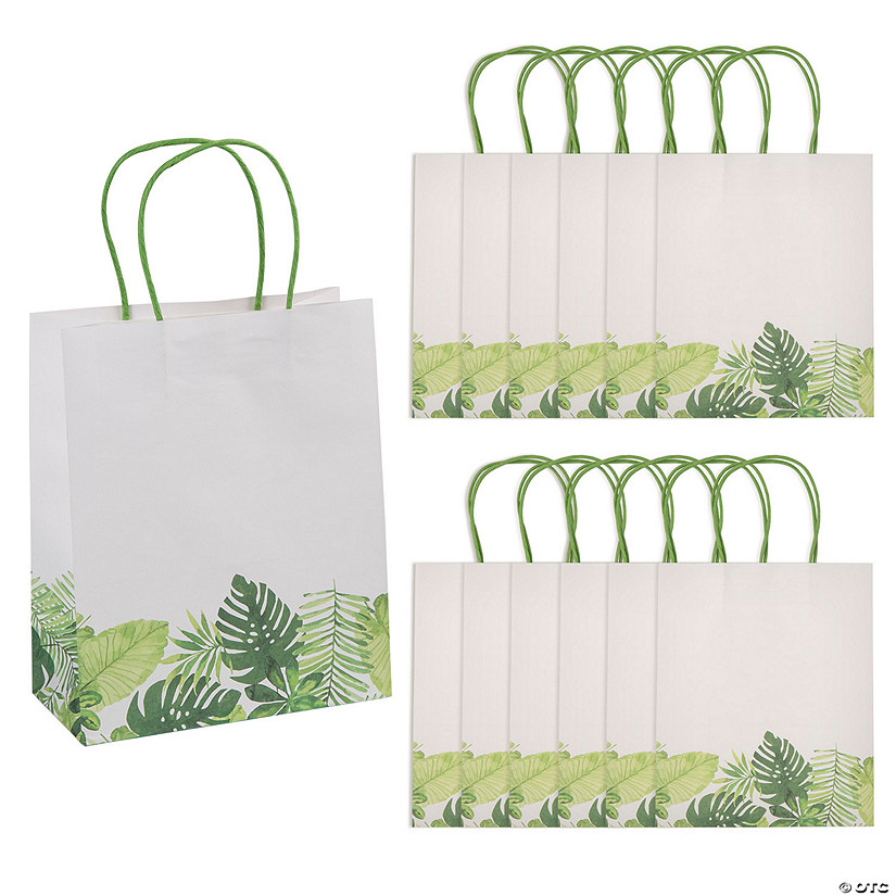 Medium Greenery Gift Bags - 12 Pc. Image