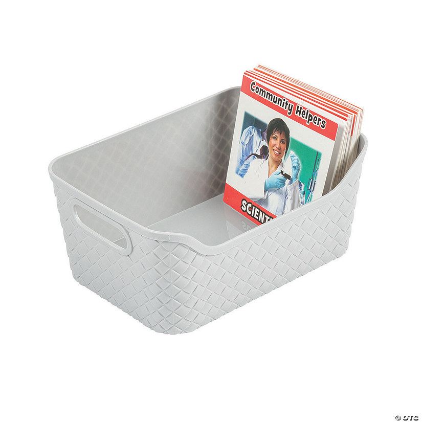 Medium Grey Storage Baskets with Handles - 6 Pc. Image