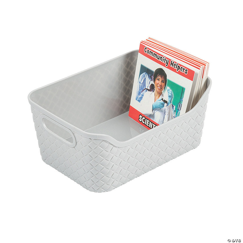 Medium Grey Storage Baskets with Handles 6 Pc. Discontinued