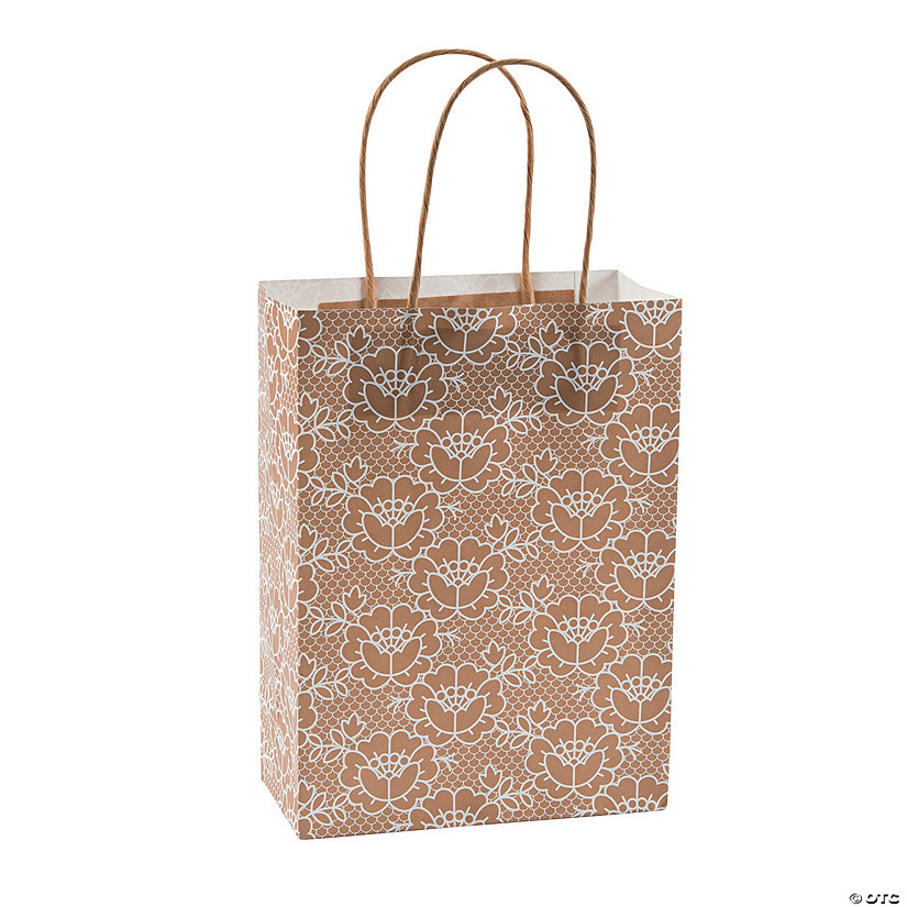 Medium Lace Kraft Paper Gift Bags Discontinued