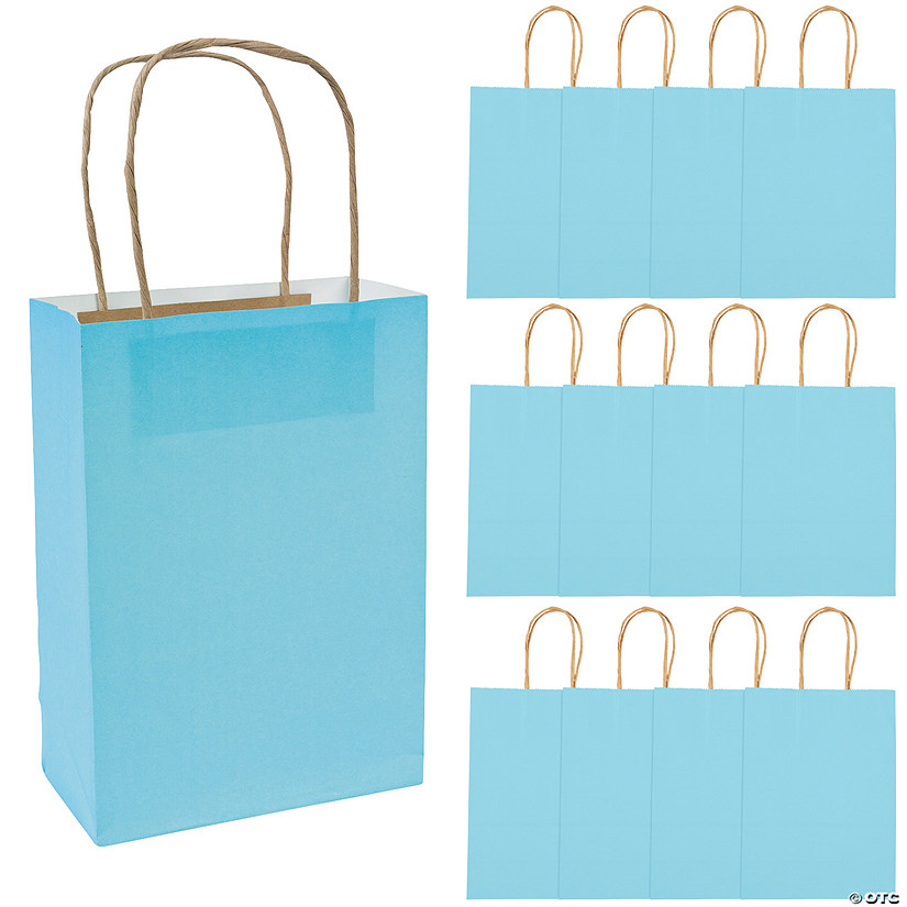 Medium Light Blue Kraft Paper Gift Bags Oriental Trading