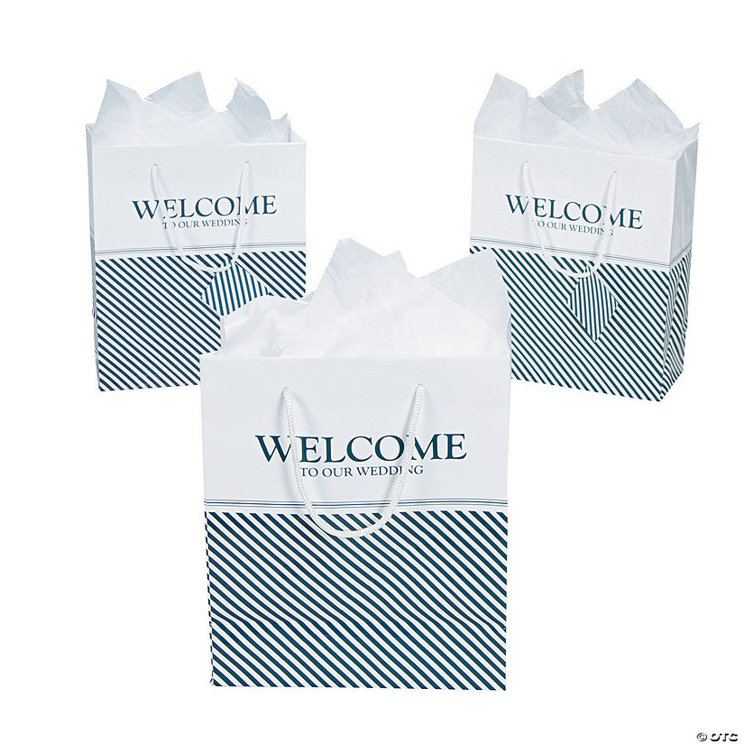 Medium Nautical Welcome Wedding Gift Bags with Tags - 12 Pc. Image