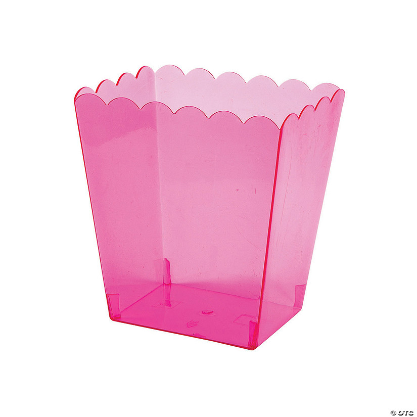 Medium Pink Scalloped Containers - 3 Pc. Image