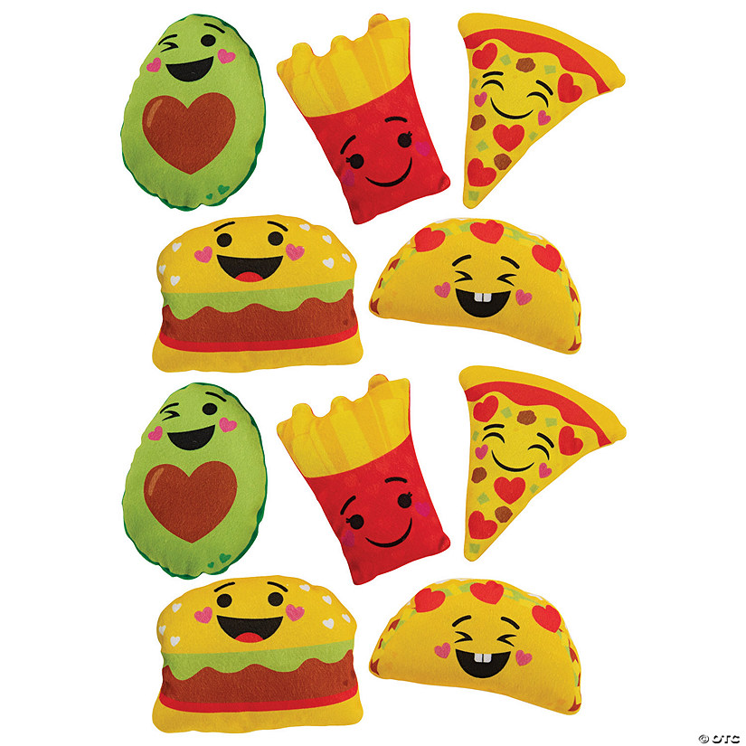 Mega Bulk 100 Pc. Valentine's Day Stuffed Happy Face Food Characters Image