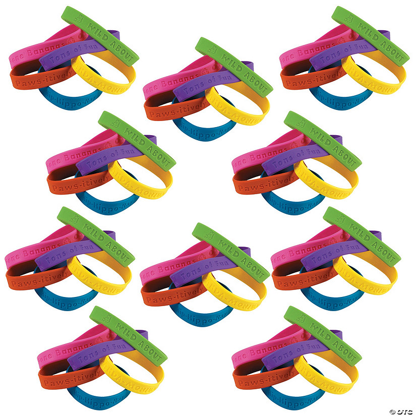 Mega Bulk 144 Pc. 100th Day of School Rubber Bracelets Image