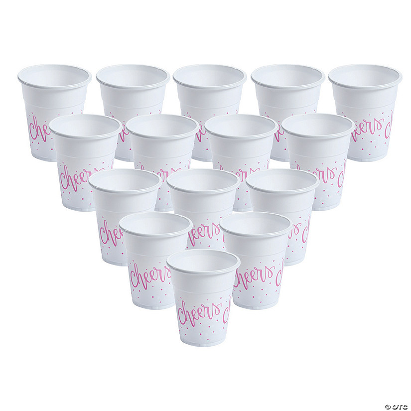 Mega Bulk 200 Pc. Cheers Pink Polka Dots Disposable Plastic Cups Image