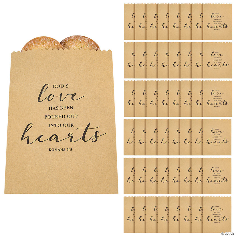 Mega Bulk 200 Pc. God&#8217;s Love Wedding Kraft Paper Treat Bags Image