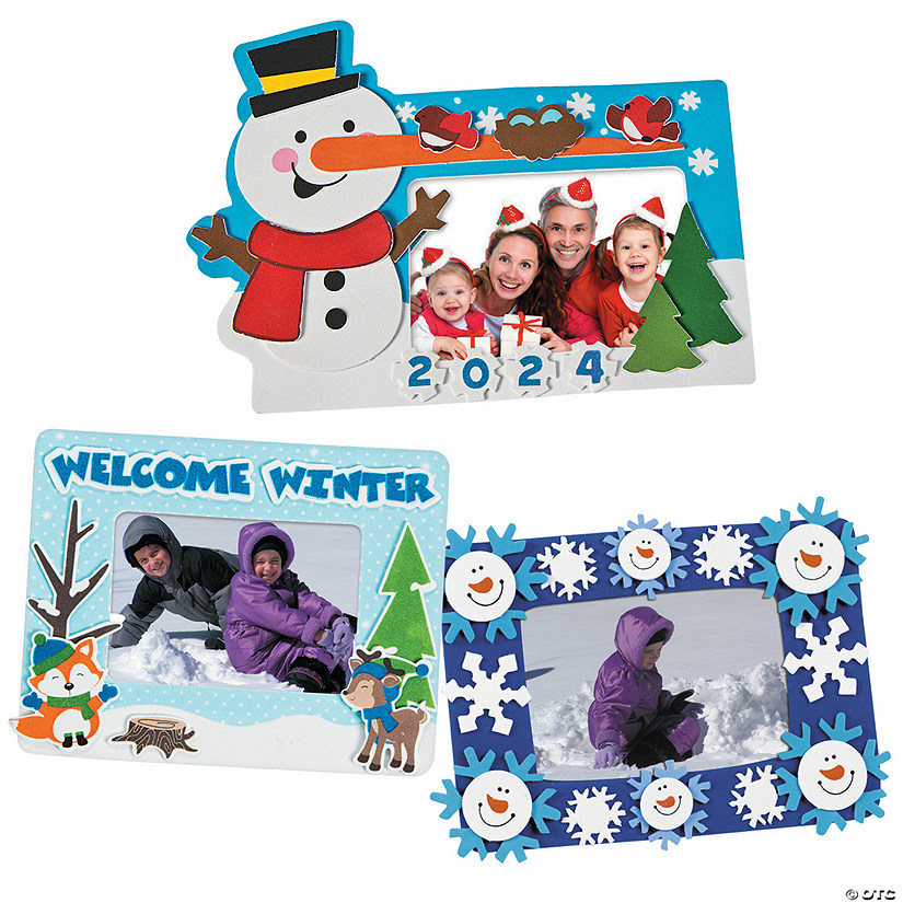 Mega Bulk Winter Picture Frame Magnet Craft Kit Assortment - Makes 144 Image