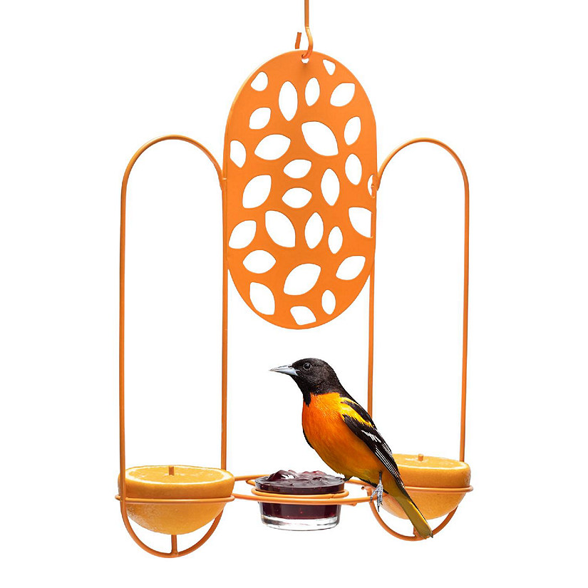 Mekkapro - Orange Metal Bird Feeder, Temple Oriole Feeder for Outdoors Image