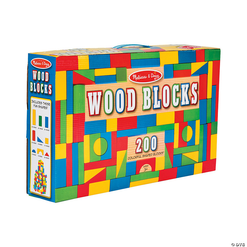 melissa & doug wooden building blocks set