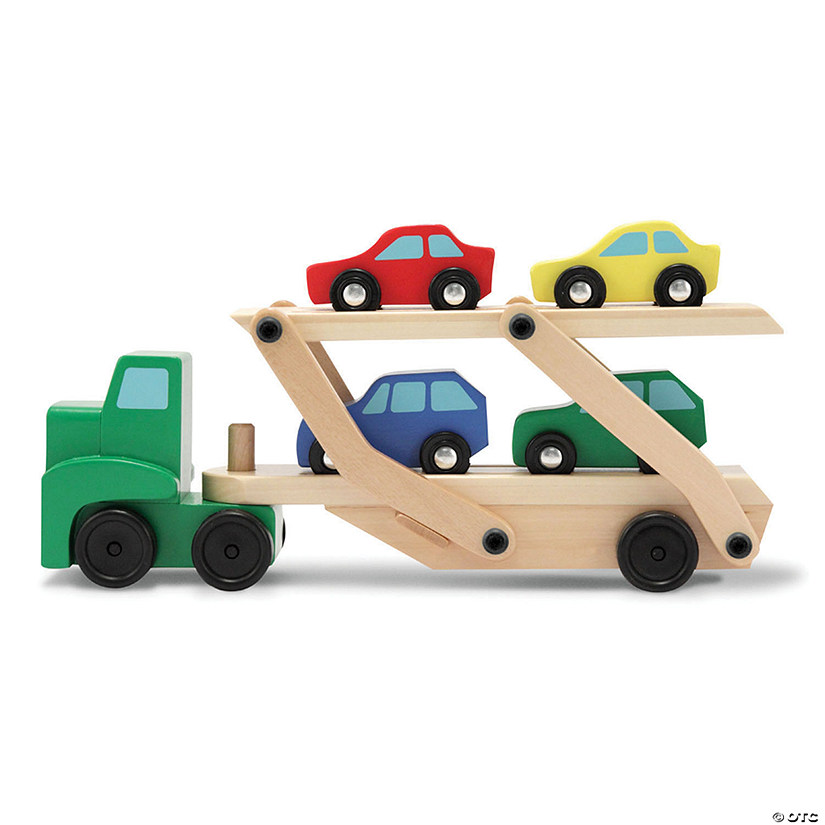 Melissa & Doug Car Carrier Truck & Cars Wooden Toy Set Image