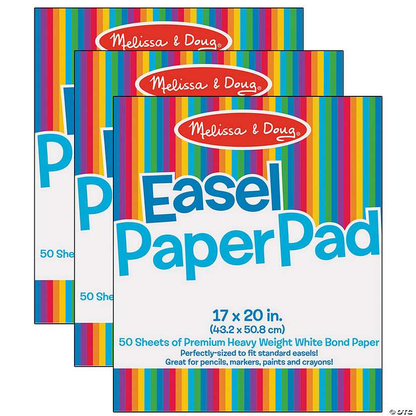 Melissa & Doug Easel Paper Pad, 17" x 20", 50 sheets Per Pad, 3 Pads Image