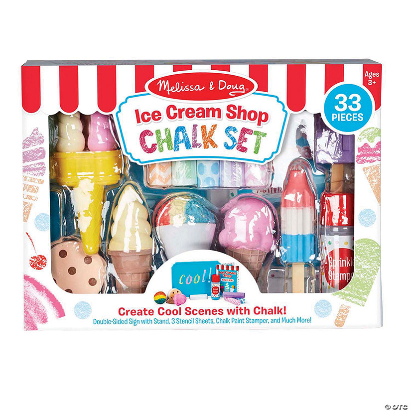 Melissa & Doug Ice Cream Shop Chalk Play Set Image