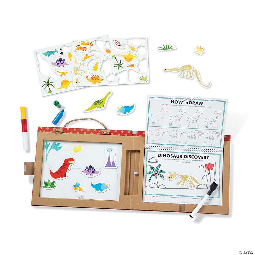 Melissa & Doug Natural Play: Play, Draw, Create Reusable Drawing & Magnet Kit - Dinosaurs Image