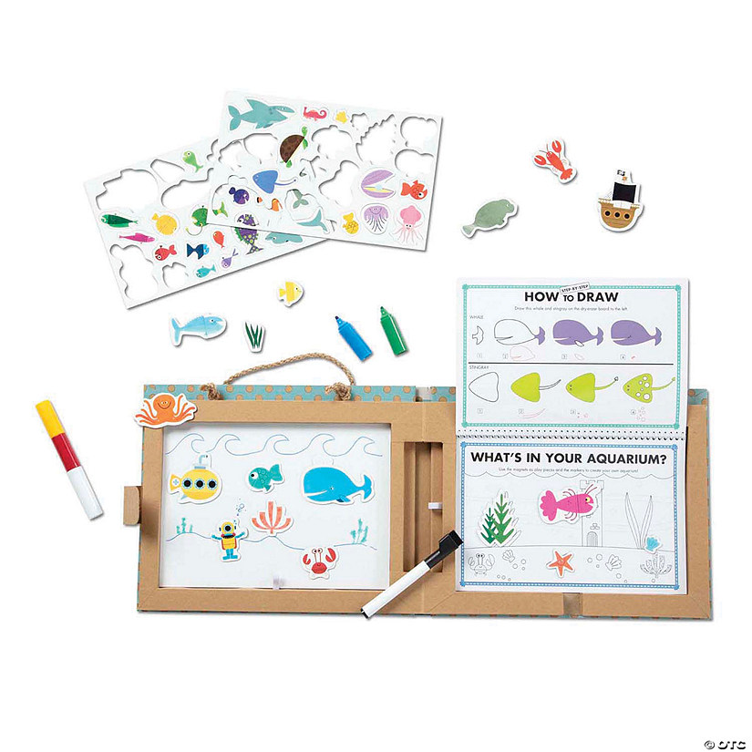 Melissa & Doug Natural Play: Play, Draw, Create Reusable Drawing & Magnet Kit - Ocean Image