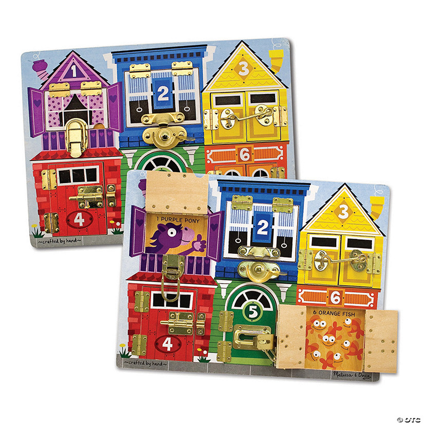 Melissa & Doug Wooden Latches Learning Board Image
