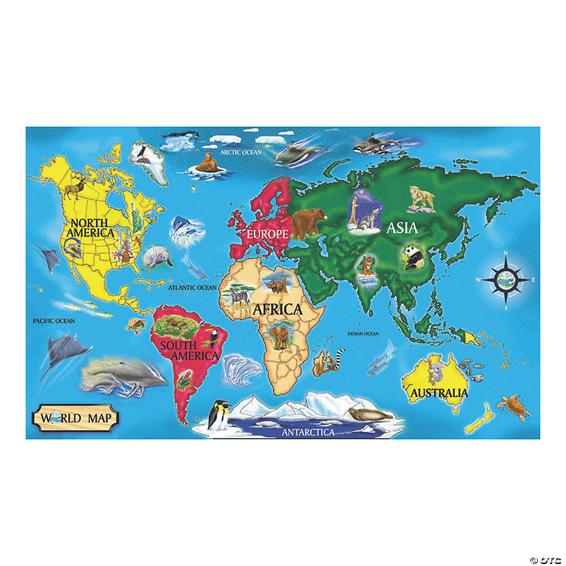 Melissa & Doug World Map Floor Jigsaw Puzzle Image