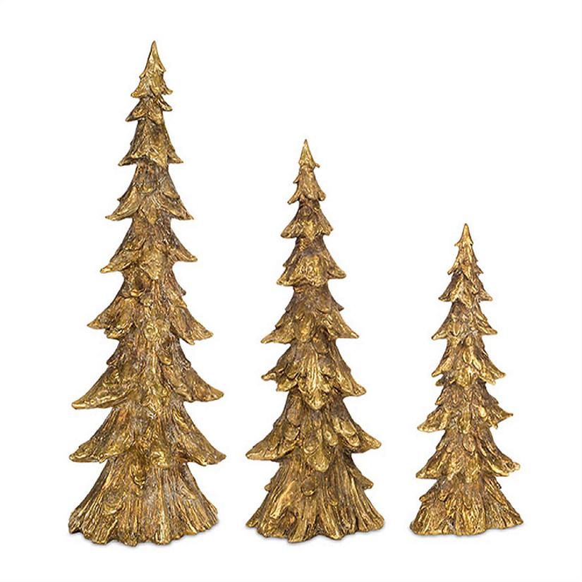 Melrose Home Decorative Tree (Set of 3) 13.25"H, 16.5"H, 20.5"H Poly Stone Image