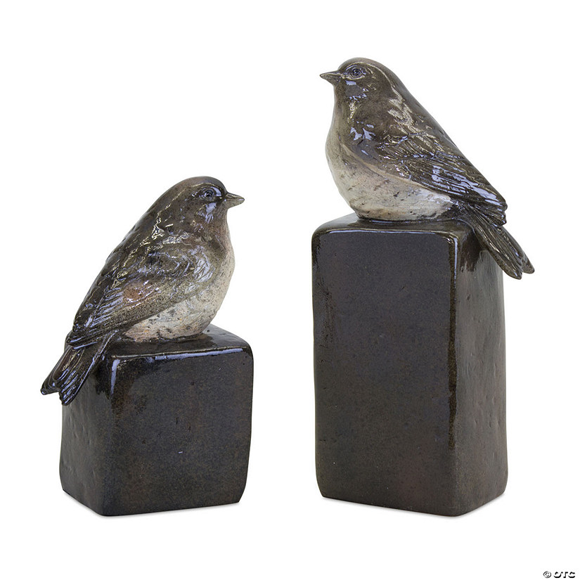 Melrose International Bird Block Figurines, 6 and 8 Inches (Set of 2) Image