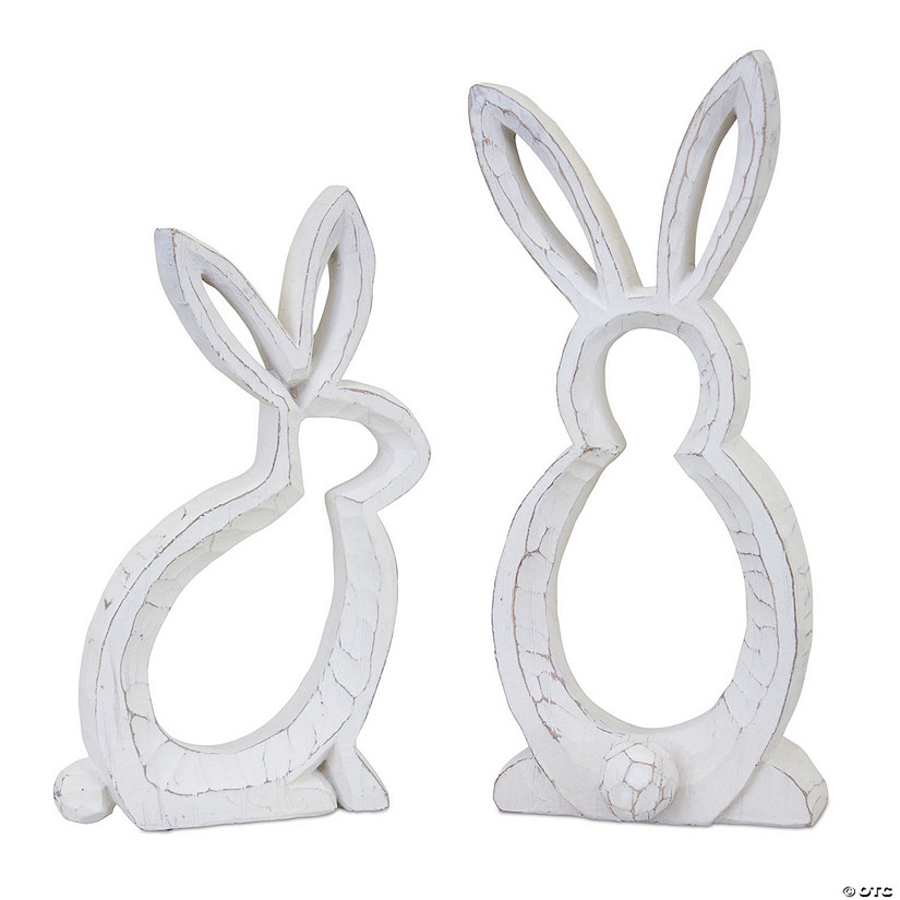 Melrose International Bunny Outlines Tabletop Figurine D&#233;cor (Set of 2) Image