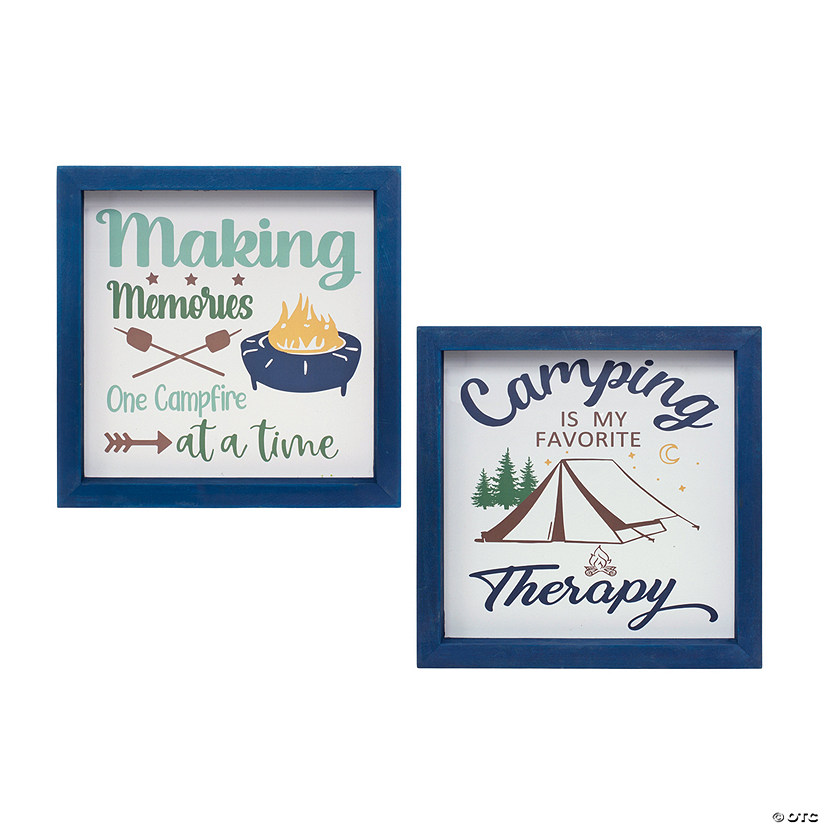 Melrose International Camping Sign (Set Of 4) 10In Image